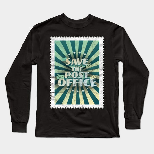 Save The Post Office Distressed Long Sleeve T-Shirt by OrangeMonkeyArt